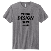 Volunteer Knitwear Tri Tee, Grey Heather, Front view, Mockup
