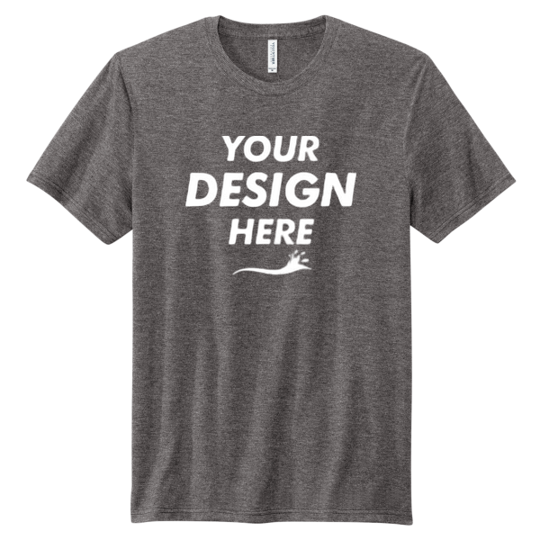 Volunteer Knitwear Tri Tee, Heather Grey Steel, Front view, Mockup