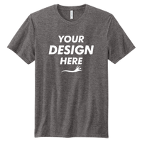 Volunteer Knitwear Tri Tee, Heather Grey Steel, Front view, Mockup