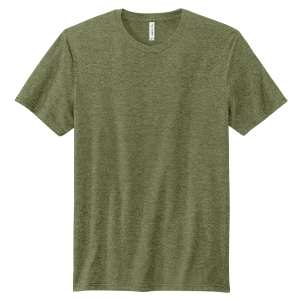 Volunteer Knitwear Tri Tee, Military Green Heather, Front view