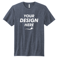 Volunteer Knitwear Tri Tee, Navy Heather, Front view, Mockup