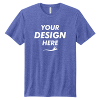 Volunteer Knitwear Tri Tee, True Royal Heather, Front view, Mockup