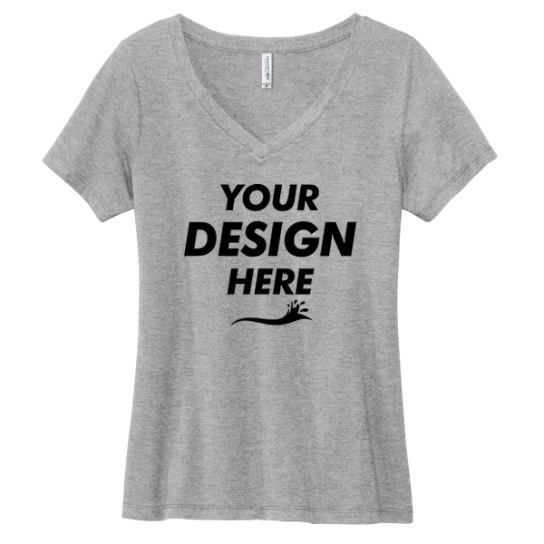 Volunteer Knitwear Women's Daily V Neck Tee, Athletic Heather, Front view, Mockup