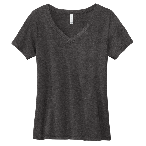 Volunteer Knitwear Women's Daily V Neck Tee, Dark Heather Grey, Front view