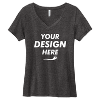 Volunteer Knitwear Women's Daily V Neck Tee, Dark Heather Grey, Front view, Mockup