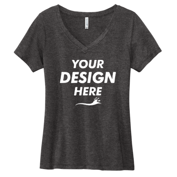 Volunteer Knitwear Women's Daily V Neck Tee, Dark Heather Grey, Front view, Mockup