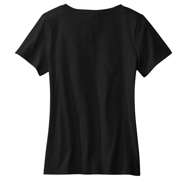 Volunteer Knitwear Women's Daily V Neck Tee, Deep Black, Back view