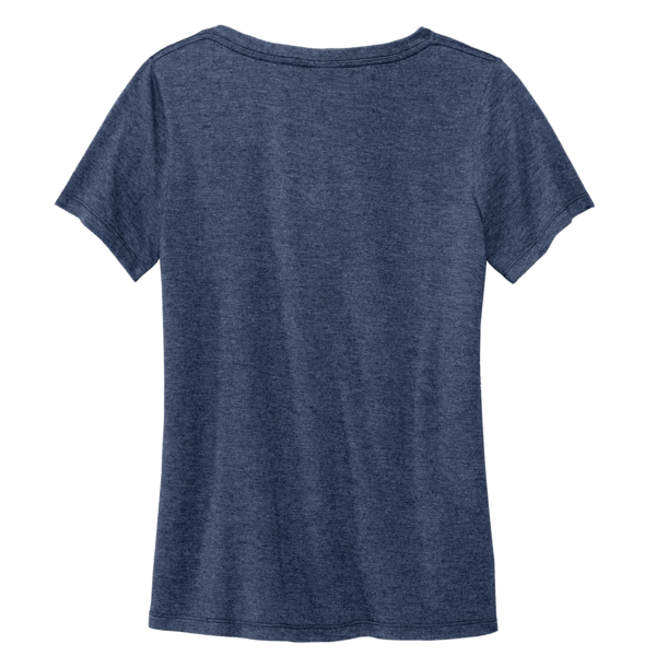 Volunteer Knitwear Women's Daily V Neck Tee, Heather Navy, Back view