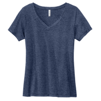 Volunteer Knitwear Women's Daily V Neck Tee, Heather Navy, Front view