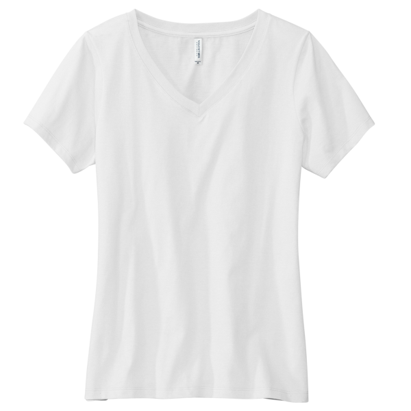 Volunteer Knitwear Women's Daily V Neck Tee, White, Front view