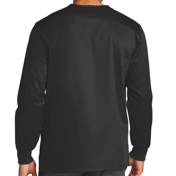 Wink Unisex WorkFlex Snap Front Scrub Jacket, Black, Back view