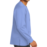 Wink Unisex WorkFlex Snap Front Scrub Jacket, Ceil Blue, Right Sleeve view