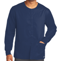 Wink Unisex WorkFlex Snap Front Scrub Jacket, Navy, Front view