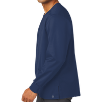 Wink Unisex WorkFlex Snap Front Scrub Jacket, Navy, Left Sleeve view