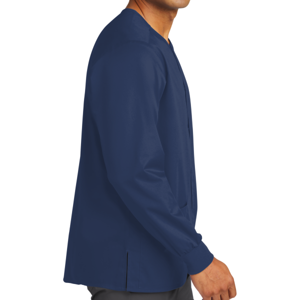 Wink Unisex WorkFlex Snap Front Scrub Jacket, Navy, Right Sleeve view
