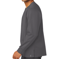 Wink Unisex WorkFlex Snap Front Scrub Jacket, Pewter, Left Sleeve view