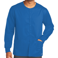 Wink Unisex WorkFlex Snap Front Scrub Jacket, Royal, Front view