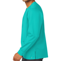 Wink Unisex WorkFlex Snap Front Scrub Jacket, Teal Blue, Left Sleeve view