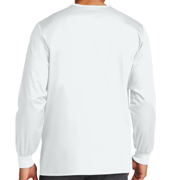 Wink Unisex WorkFlex Snap Front Scrub Jacket, White, Back view