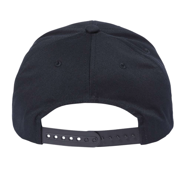 YP Classics CVC Snapback Cap, Black, Back view