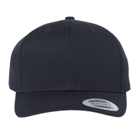 YP Classics CVC Snapback Cap, Black, Front view