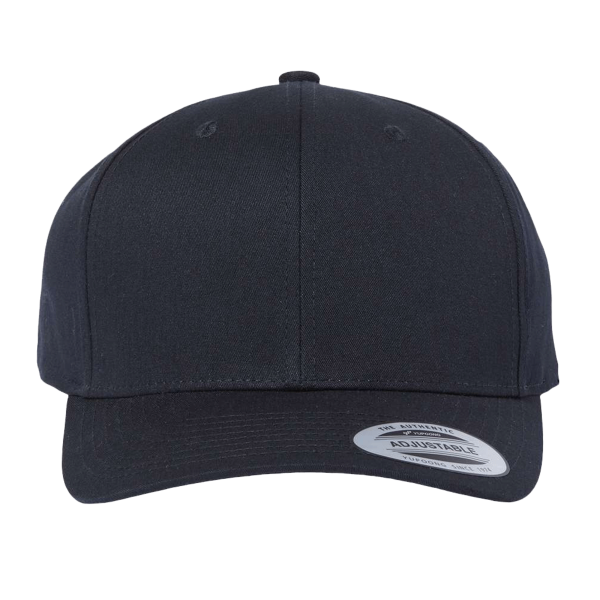 YP Classics CVC Snapback Cap, Black, Front view