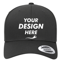 YP Classics CVC Snapback Cap, Charcoal, Front view, Mockup