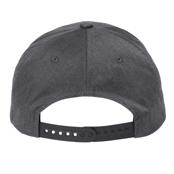 YP Classics CVC Snapback Cap, Dark Heather Grey, Back view