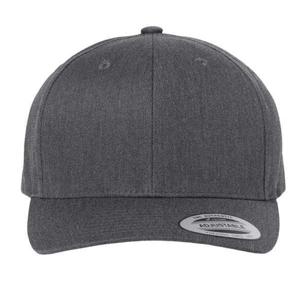 YP Classics CVC Snapback Cap, Dark Heather Grey, Front view