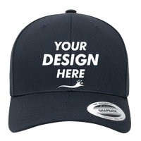 YP Classics CVC Snapback Cap, Navy, Front view, Mockup