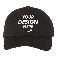 YP Classics Classic Dad Hat, Black, Front view, Mockup