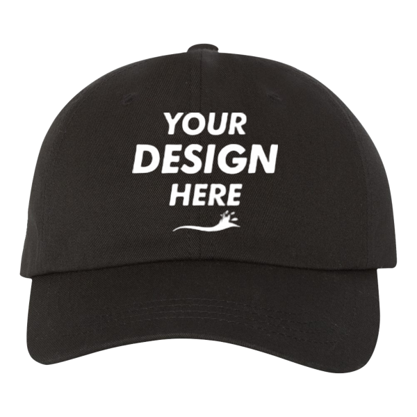 YP Classics Classic Dad Hat, Black, Front view, Mockup