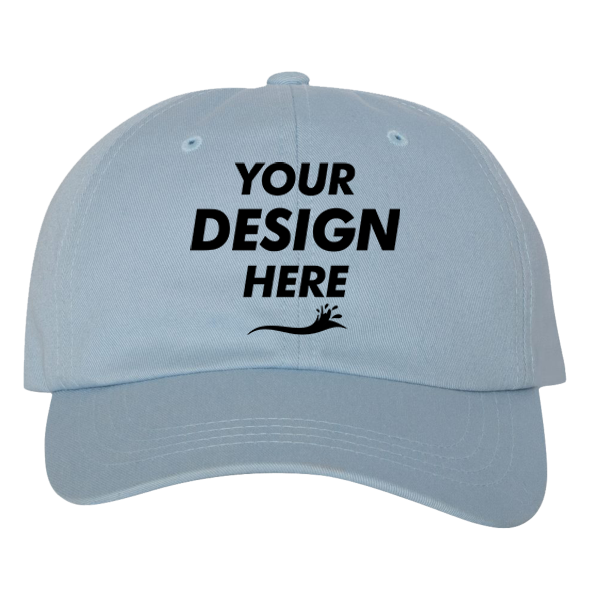 YP Classics Classic Dad Hat, Light Blue, Front view, Mockup