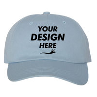 YP Classics Classic Dad Hat, Light Blue, Front view, Mockup