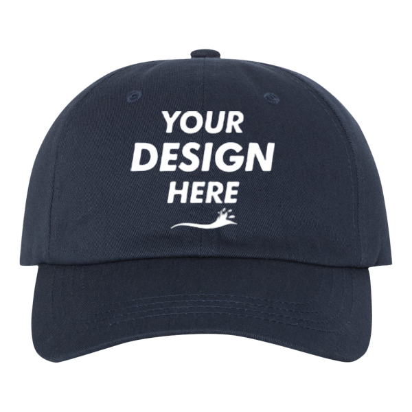 YP Classics Classic Dad Hat, Navy, Front view, Mockup