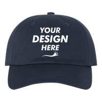 YP Classics Classic Dad Hat, Navy, Front view, Mockup