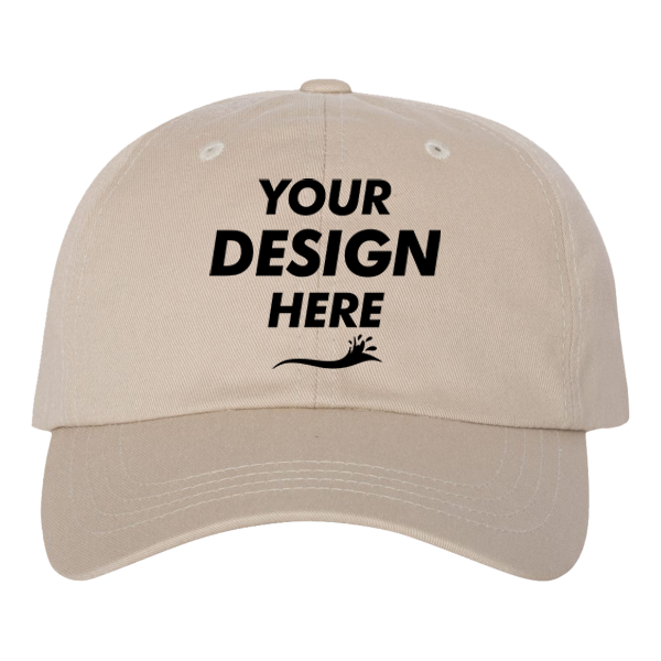 YP Classics Classic Dad Hat, Stone, Front view, Mockup