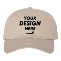 YP Classics Classic Dad Hat, Stone, Front view, Mockup