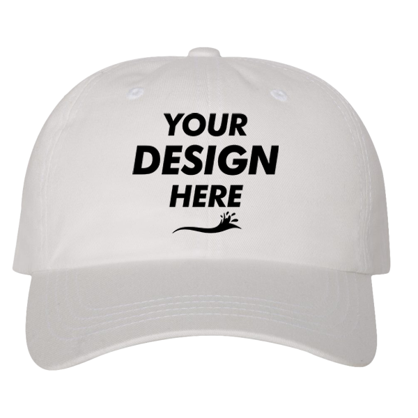YP Classics Classic Dad Hat, White, Front view, Mockup