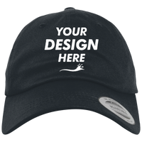 YP Classics EcoWash™ Dad Hat, Black, Front view, Mockup