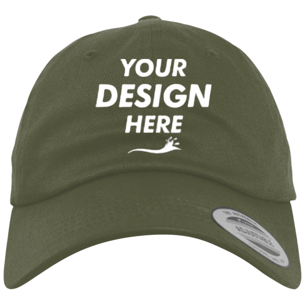 YP Classics EcoWash™ Dad Hat, Olive Night, Front view, Mockup