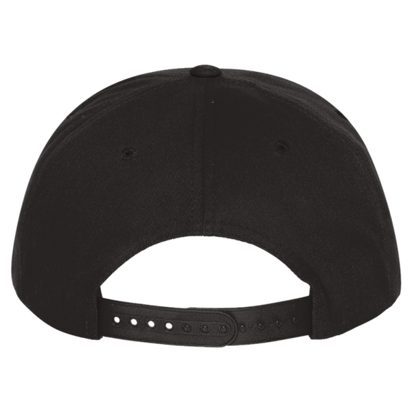 YP Classics Five-Panel Cotton Twill Snapback Cap, Black / Black, Back view