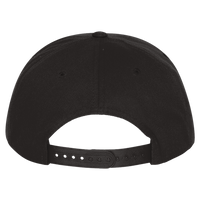 YP Classics Five-Panel Cotton Twill Snapback Cap, Black / Black, Back view