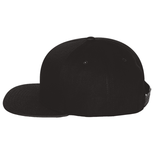 YP Classics Five-Panel Cotton Twill Snapback Cap, Black / Black, Left Side view