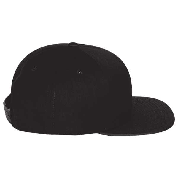 YP Classics Five-Panel Cotton Twill Snapback Cap, Black / Black, Right Side view