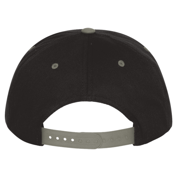 YP Classics Five-Panel Cotton Twill Snapback Cap, Black / Grey, Back view
