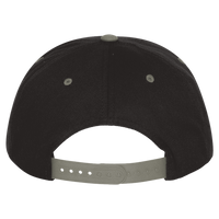 YP Classics Five-Panel Cotton Twill Snapback Cap, Black / Grey, Back view