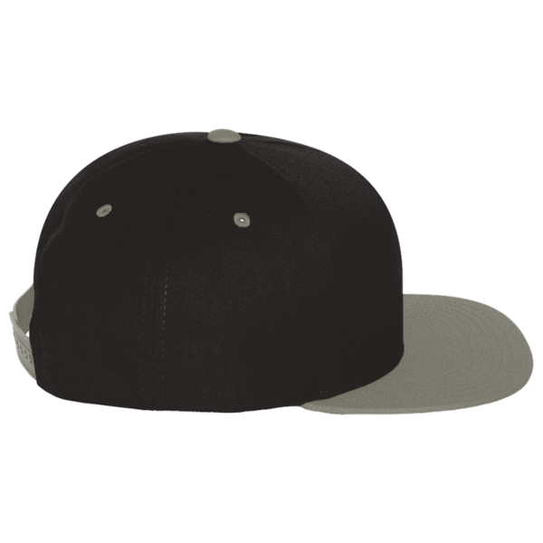YP Classics Five-Panel Cotton Twill Snapback Cap, Black / Grey, Right Side view