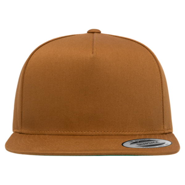 YP Classics Five-Panel Cotton Twill Snapback Cap, Caramel / Caramel, Front view