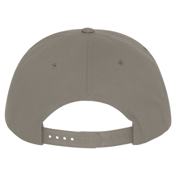 YP Classics Five-Panel Cotton Twill Snapback Cap, Dark Grey / Dark Grey, Back view